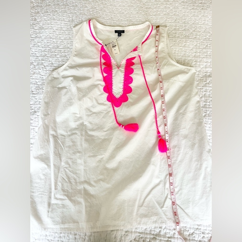 NWT Talbots Appliquéd Tassel Poplin Tunic - Picture 5 of 10